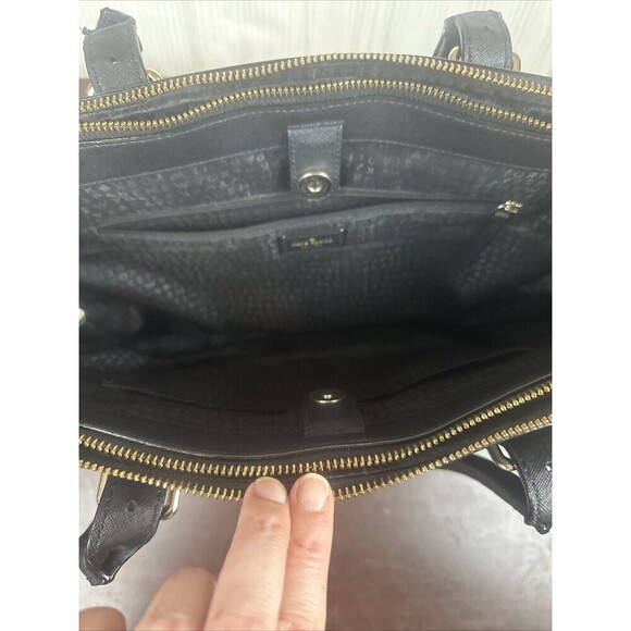 Kate Spade Leather Black Handbag Satchel Style Double Handles Classic Career - Picture 6 of 16